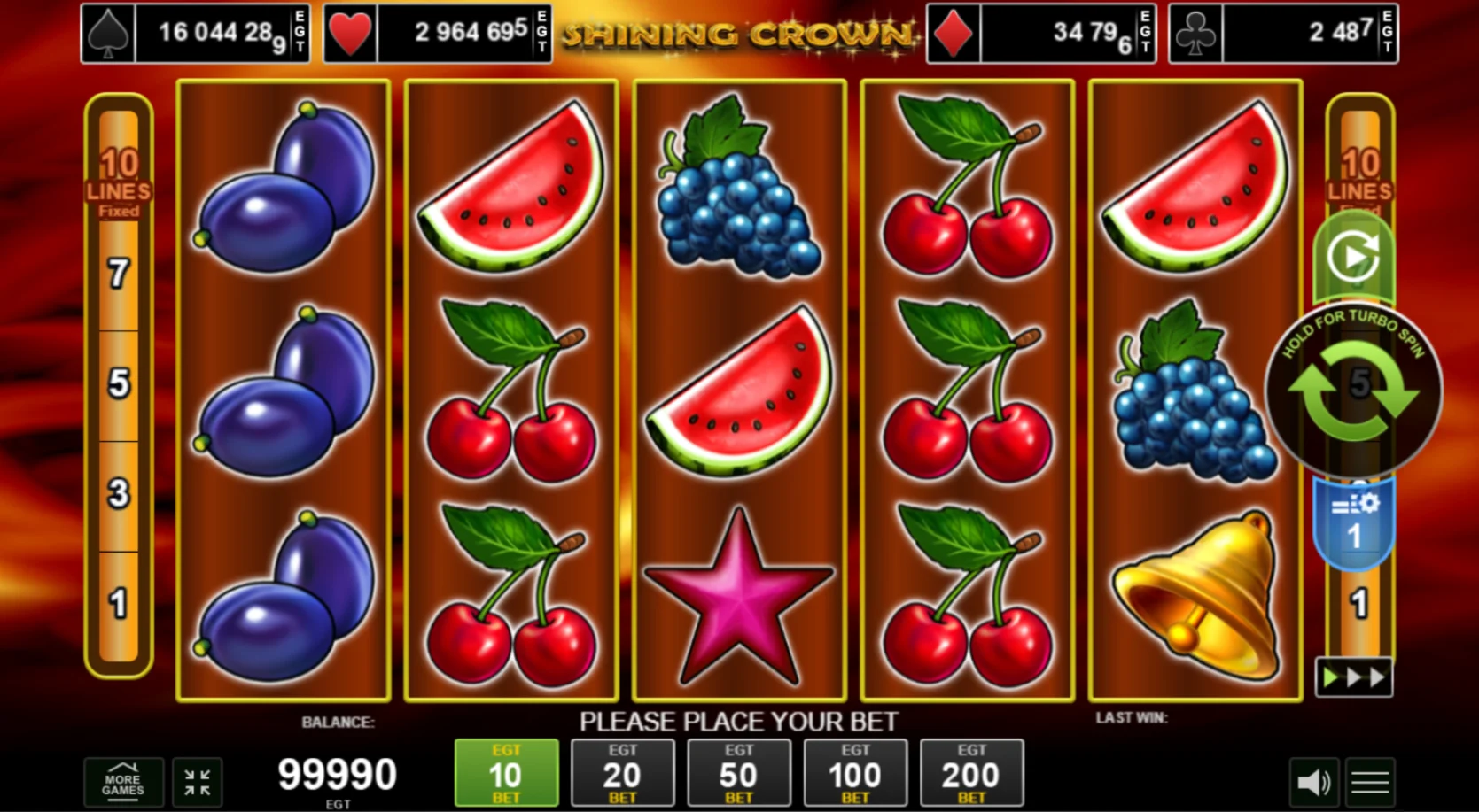 shining crown bell game